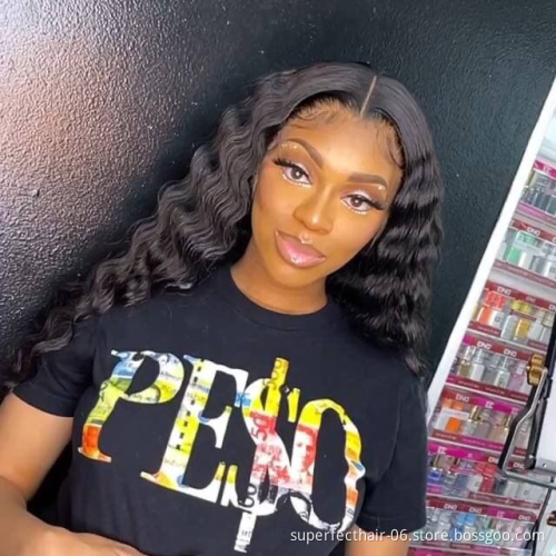 Wholesale 100% Virgin Remy Hair Hd Swiss Transparent Lace Wigs,Brazilian Loose Deep Lace Front Wig Human Hair Wig
